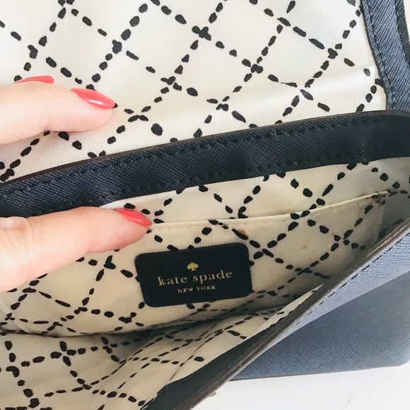 KATE SPADE midnight blue crossbody bag, Newbury Lane in Saffiano leather BNWT - Picture 10 of 14
